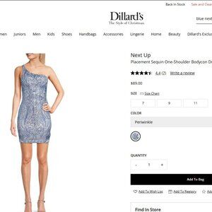 NWT NEXT UP Royal Blue Sequin Short Juniors Dress